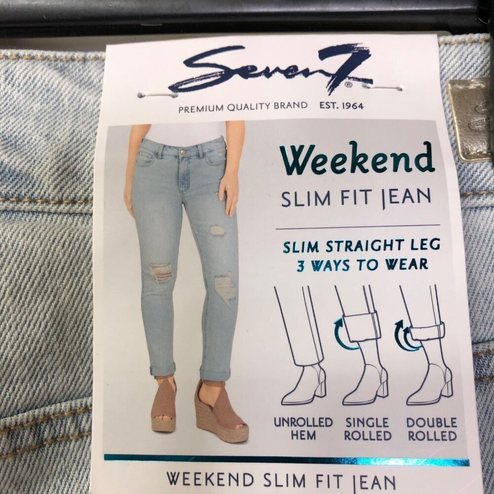 SEVEN 7 WEEKEND SLIM FIT STRAIGHT LEG JEAN SIZE 8 NWT